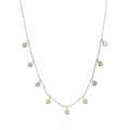 14k White Gold Necklace with Round Diamond Charms by Bids.com