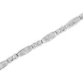 14K White Gold 2.0 Cttw Channel-Set Alternating Baguette and Princess-Cut Diamond Link Bracelet (H-I Color, SI2-I1 Clarity) - Size 7 by Bids.com