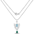 9.23 Carat Genuine Emerald and Swiss Blue Topaz .925 Sterling Silver Pendant by Bids.com