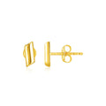 14k Yellow Gold Polished Rectangular Post Earrings by Bids.com