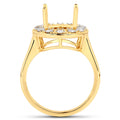 0.42 Carat Genuine White Diamond 14K Yellow Gold Semi Mount Ring - holds 11x9mm Oval Gemstone by Bids.com