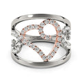 Heart Motif Filigree Style Diamond Ring in 14k White And Rose Gold (1/4 cttw) by Bids.com
