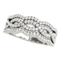 Diamond Studded Ring with Four Curves in 14k White Gold (5/8 cttw) by Bids.com