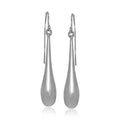 14k White Gold Long Polished Teardrop Dangling Earrings by Bids.com
