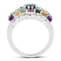 4.02 Carat Genuine Multi Stone .925 Sterling Silver Ring by Bids.com