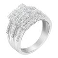 10K White Gold Diamond Cluster Ring (1 cttw, H-I Color, I1-I2 Clarity) by Bids.com