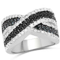 1.57 Carat Genuine Blue Diamond, White Diamond & Black Diamond .925 Sterling Silver Ring by Bids.com