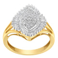 10K Yellow Gold Diamond Cocktail Ring (1/2 Cttw, J-K Color, I2-I3 Clarity) - Size 6-1/2 by Bids.com