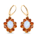 14K Yellow Gold Plated 5.42 Carat Genuine Ethiopian Opal, Citrine and White Topaz .925 Sterling Silver Earrings by Bids.com