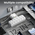 12-in-1 Adjustable Desk Lamp Power Strip – 6 AC Outlets, 3 USB-A & 2 Type-C Ports, Surge Protection by DailySale