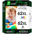 62/62XL Black & Color Ink Cartridge for HP Envy, OfficeJet & DeskJet by DailySale