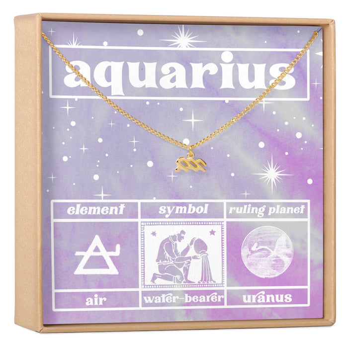Celestial Aquarius Zodiac Necklace by Dear Ava