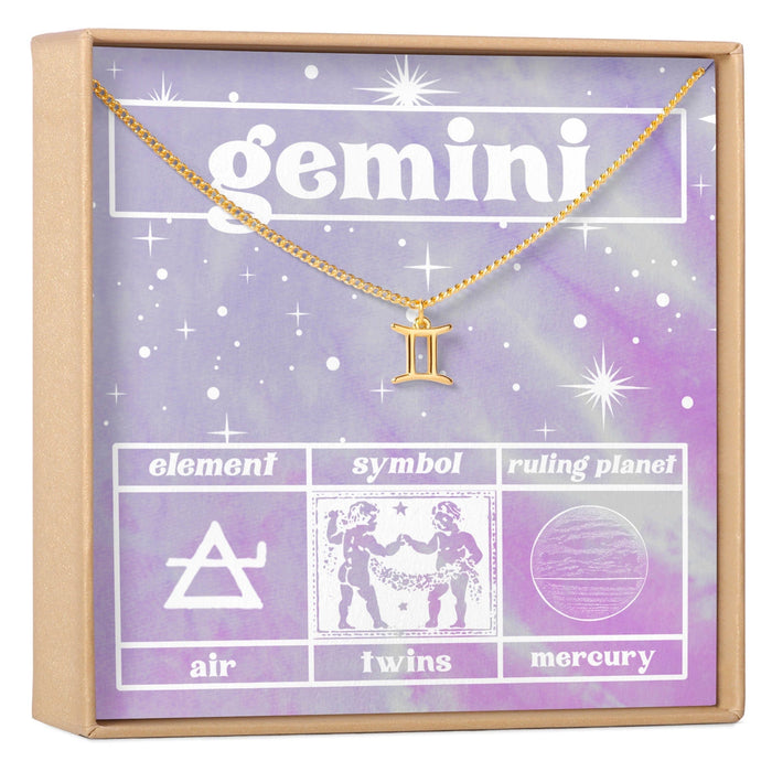Celestial Gemini Zodiac Necklace by Dear Ava