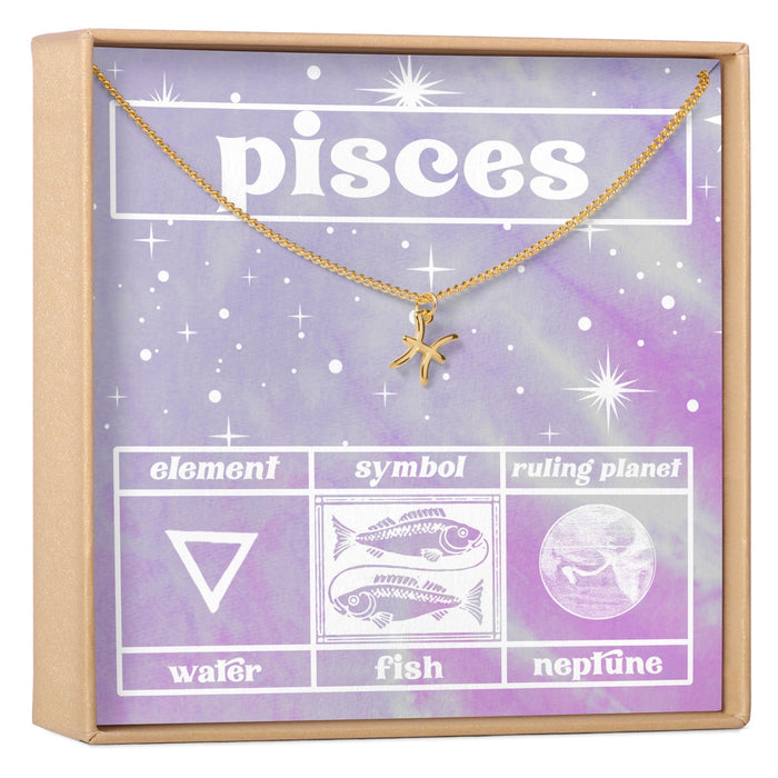 Celestial Pisces Zodiac Necklace by Dear Ava