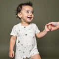 short sleeve romper | celestial by Finn + Emma