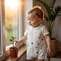 short sleeve romper | celestial by Finn + Emma