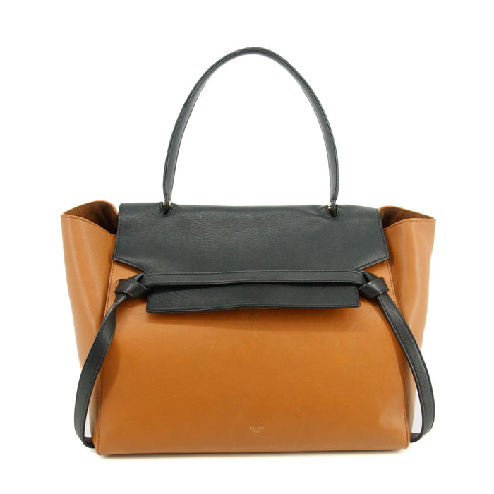 Celine Bicolor Smooth Calfskin Carmel x Black Handbag #3312 by Bolt Boutique