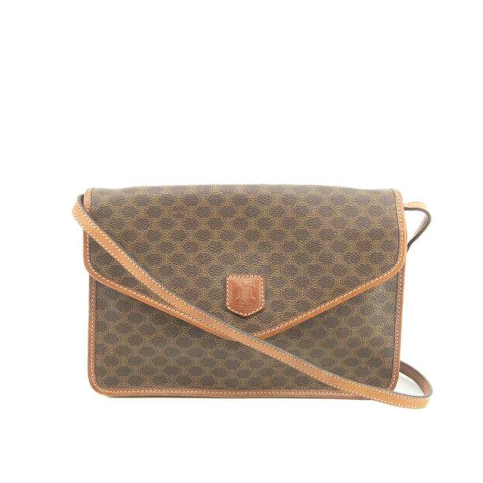 Celine Brown Macadam PVC x Leather Trim Shoulder Bag #3541 by Bolt Boutique