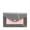 Celine Large Colorblock Pocket Envelope Wallet On A Chain Grey/Pink -SKU #2604 by Bolt Boutique