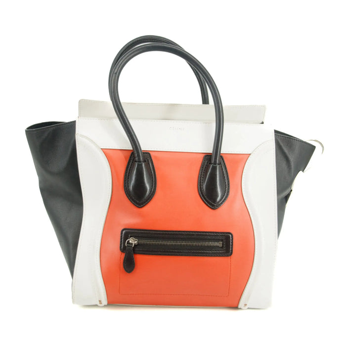 Celine Luggage Mini Shopper Leather Handbag Multicolor #3310 by Bolt Boutique
