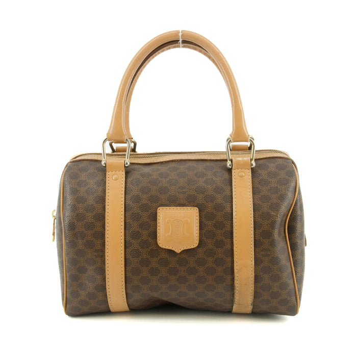 Celine Macadam Brown PVC x Leather Mini Boston Bag #4687 by Bolt Boutique