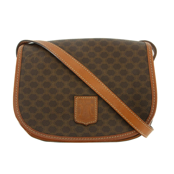 Celine Macadam Triomphe Brown Leather Mini Crossbody Bag #5754 by Bolt Boutique