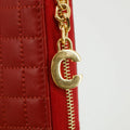 Celine Paris Red Checkered Quilt Compact Wallet #3036 by Bolt Boutique