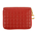 Celine Paris Red Checkered Quilt Compact Wallet #3036 by Bolt Boutique