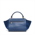 Celine Trapeze Leather & Suede 2 Way Handbag Blue #3266 by Bolt Boutique