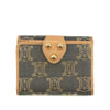 Celine Triomphe Canvas Beige x Blue Demin Compact Wallet #3950