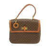 Celine Vintage Macadam Brown PVC Top Handle Handbag #3170