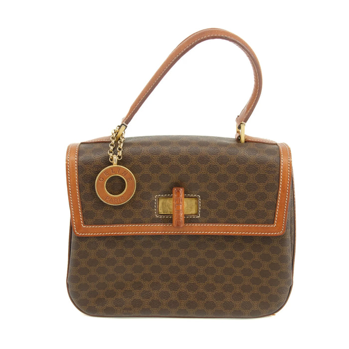 Celine Vintage Macadam Brown PVC Top Handle Handbag #3170 by Bolt Boutique