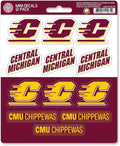 Central Michigan University Chippewas 12-Piece Mini Decal Sticker Set, 5x6 Inch Sheet, Gift for football fans for any hard surfaces around home, automotive, personal items by Fielders Choice