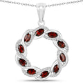 2.33 Carat Genuine Garnet and White Topaz .925 Sterling Silver Pendant by Bids.com