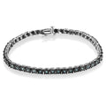 Black Rhodium Plated .925 Sterling Silver 1.0 Cttw Diamond Miracle Tennis Bracelet (Enhanced Blue Color, I3 Clarity) - 7" by Bids.com