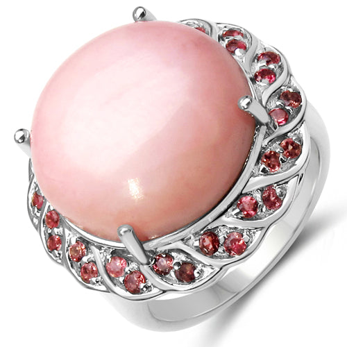 14.59 Carat Genuine Opal & Tourmaline .925 Sterling Silver Ring by Bids.com
