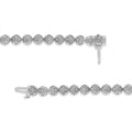 .925 Sterling Silver 1.0 Cttw Diamond Miracle-Plate Open Quatrefoil Flower Circle-Link 7" Tennis Bracelet (I-J color, I3 clarity) by Bids.com