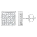 10K White Gold 2ct TDW Princess-Cut Composite Diamond Stud Earring (I-J ,I2-I3) by Bids.com