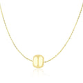 14k Yellow Gold Necklace with Shiny Barrel Bead Charm by Bids.com