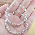 Chain Style Hoop Earrings in 18K White Gold by DailySale