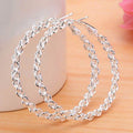 Chain Style Hoop Earrings in 18K White Gold by DailySale