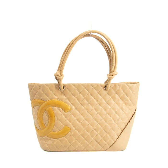 Chanel Beige Lambskin Quilted Cambon Ligne Shoulder Bag 10 Series #3970 by Bolt Boutique