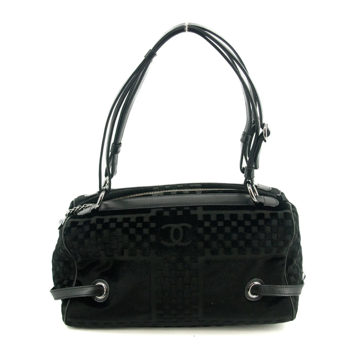 Chanel Black CC Coco Mark Suede One Shoulder Bag 10 Series #2819 by Bolt Boutique