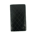Chanel Black Diamond Quilted Lambskin Long Wallet #3160 by Bolt Boutique