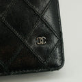 Chanel Black Diamond Quilted Lambskin Long Wallet #3160 by Bolt Boutique