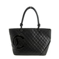 Chanel Black Lambskin Quilted Cambon Ligne Shoulder Bag 13 Series #3973 by Bolt Boutique