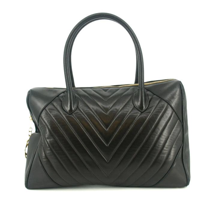 Chanel Black Lambskin V Stiched Shoulder Bag #9426 by Bolt Boutique
