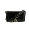 Chanel Black Vinyl Reverso Medium Boy Bag 15 Series #3975 by Bolt Boutique