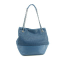 Chanel Blue Calfskin Perforated Up In the Air Shoulder Bag 17 Series #3757 by Bolt Boutique