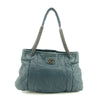 Chanel Blue Lambskin Quilted Gunmetal Chain Shoulder Bag #3741